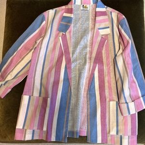 Vintage Candy Striped Lightweight Blazer